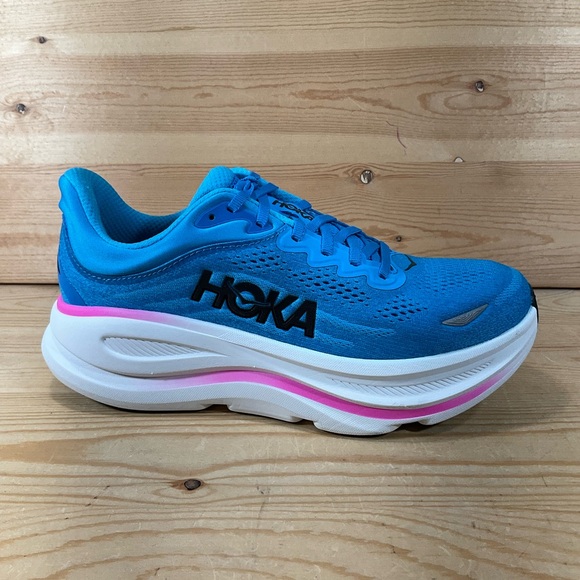 Hoka One Bondi 9 Running Shoes Women’s 9 B Skyward Blue Pink White 1162012 SNNF - Picture 2 of 9
